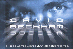 David Beckham Soccer title screen for GameBoy Advance